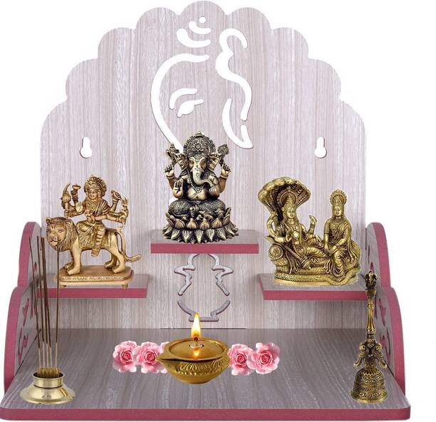 YIXT MDF Wooden Temple for Home | Wall Mount & Tabletop Pooja Mandir Solid Wood, Engineered Wood Home Temple