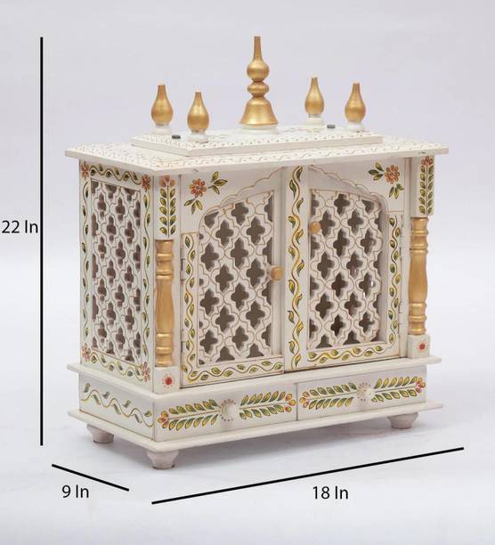 CRAFTSFORT (Mandir) Temple for Home Pooja, Arti Solid Wood Home Temple