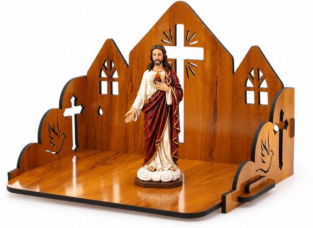 Suveharts Christian Temple|Christian Home Temple|Wall Hanging Temple|Wooden Temple-001 Engineered Wood Home Temple