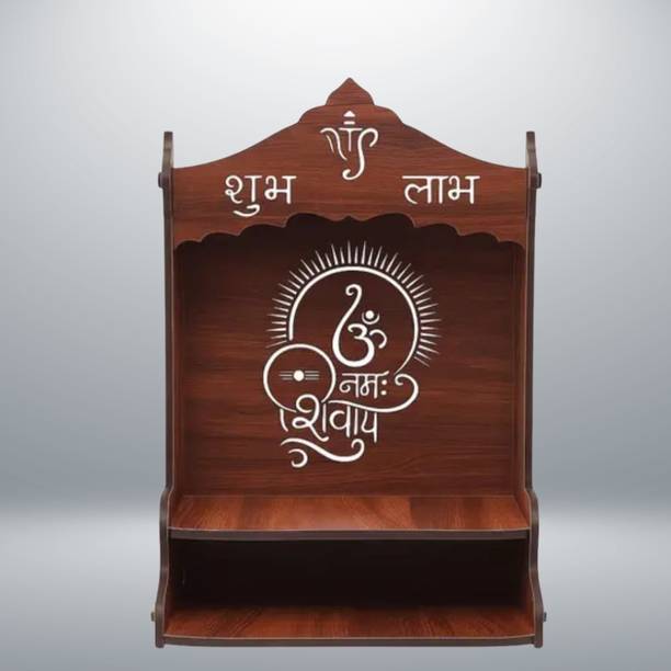 Echowood Wooden Temple for Home with Pre-Assembled Design Solid Wood Home Temple