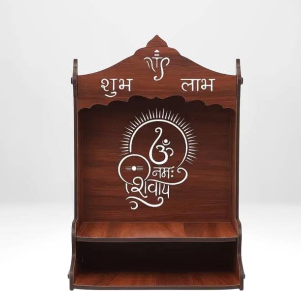 Echowood Stylish Wooden Pooja Mandir for Spiritual Decor Solid Wood Home Temple