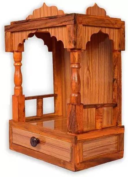 Om namo shiv Temple Beautiful Engineered Wood Home Temple Size (H.45cm L.32 W.22cm ) Solid Wood Home Temple