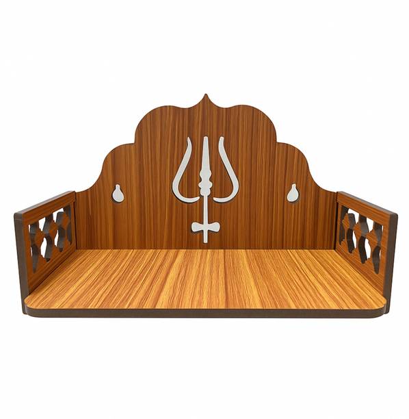 Pinkcity Intenational Wall Mount Temple ll Pooja Ghar ll Dev Dwar For Home&Office Solid Wood Home Temple