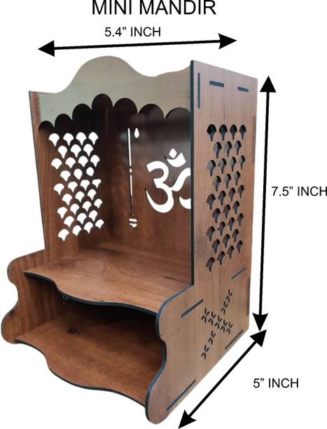 RRPLAST Mandir for Home for Pooja Mandir for Home Beautiful Wooden Temple for Home Pooja Engineered Wood Home Temple