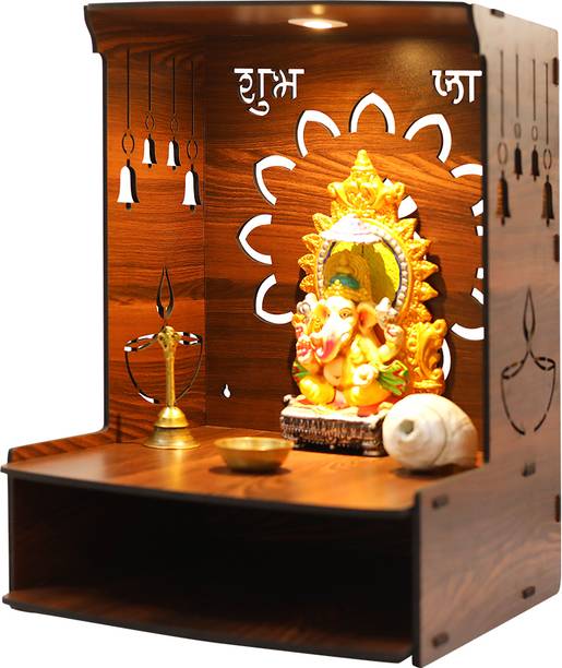 Suveharts Temple for Home | Pooja Temple | Temple for Home Big Size - Big Om - Mandir Solid Wood Home Temple
