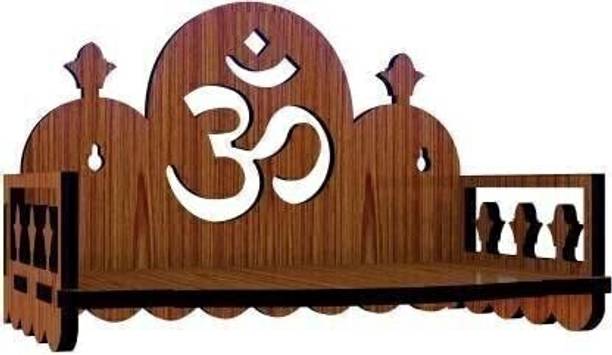 EARNAM Handcrafted Wooden Home Temple for Daily Worship like Home, office Engineered Wood Home Temple