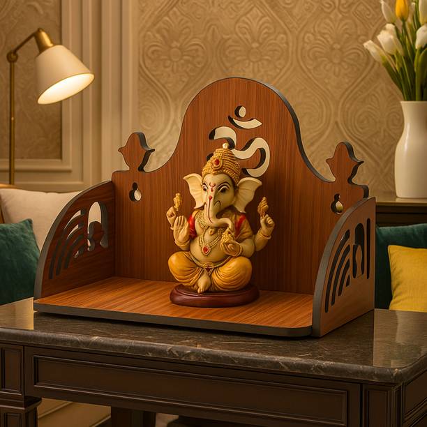 homewey decor Wall Mount Temple ll Pooja Ghar ll Dev Dwar For Home&Office Engineered Wood Home Temple