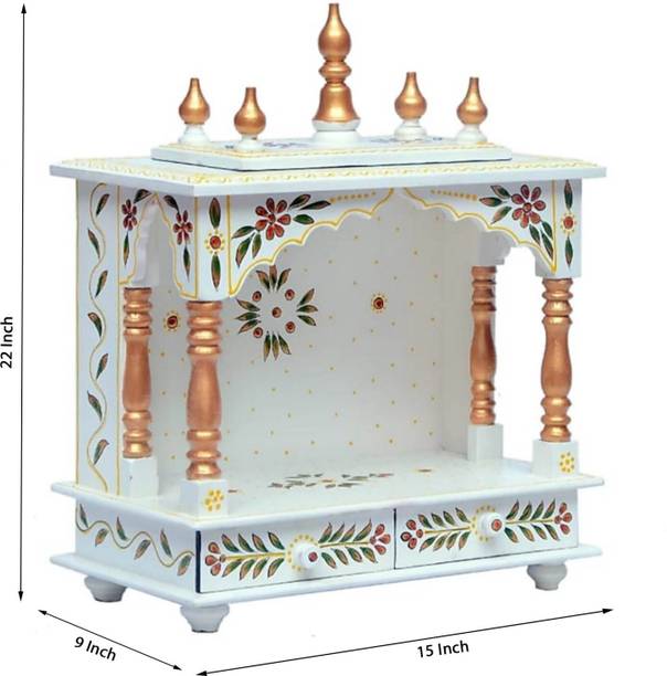 Murfi (Mandir) Temple for Home Pooja, Arti Solid Wood Home Temple
