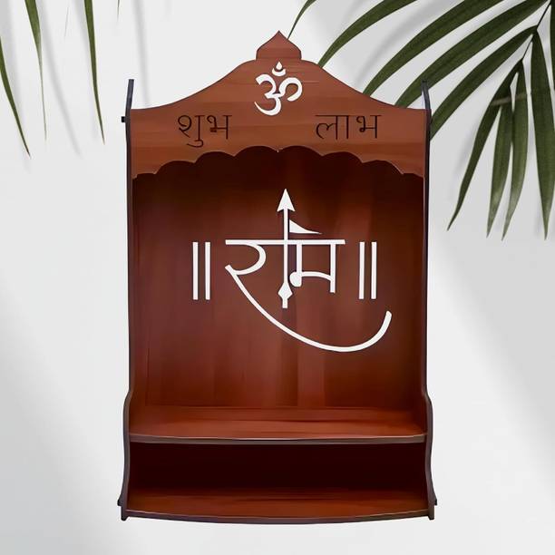 Divinity Decor Divinity decor mdf pooja mandir for home, mandir-39, Engineered Wood Home Temple