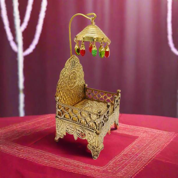 Nyra PEETAL SINGHASAN WITH CHATRI Metal Home Temple