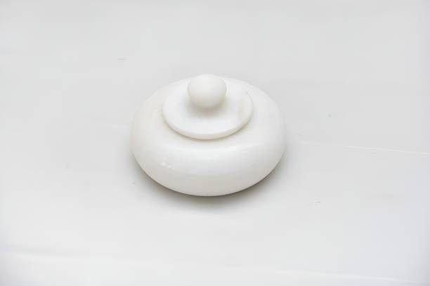 Modern Decor Emporium Marble Sindoor Dani | Kumkum Dibbi Box | Handcrafted Kumkum Box/Sindoor Dani for Stone Home Temple