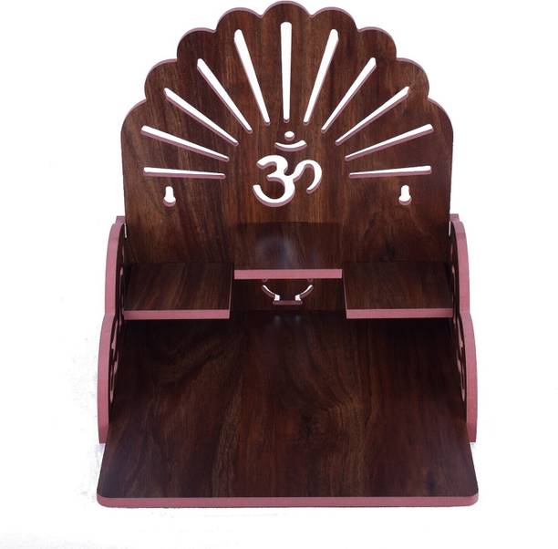 Nexat ART Wooden Wall Hanging Temple for Home and Shop ,Office and home showpiece temple, OM with Sun Ray design Engineered Wood, Solid Wood Home Temple