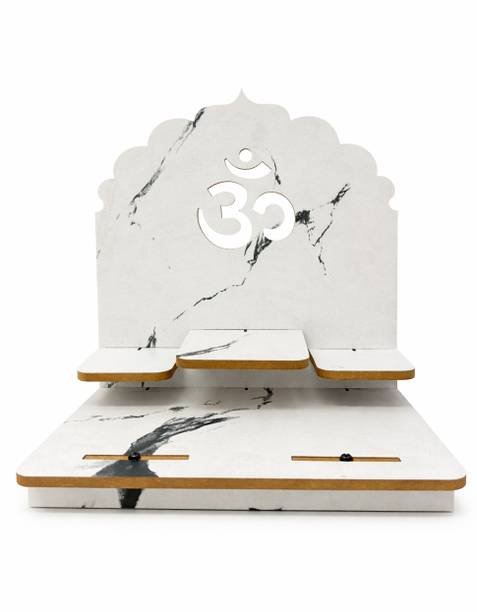Expro Om Marble Finish Wooden Tabletop Mandir Engineered Wood Home Temple