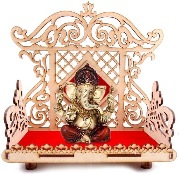 Pegrim Wooden Handmade God Singhasan God Stand Pooja Mandir Solid Wood Home Temple