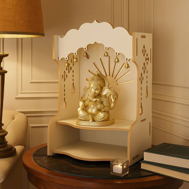 homewey decor Wall Mount Temple ll Pooja Ghar ll Dev Dwar For Home&Office Engineered Wood Home Temple