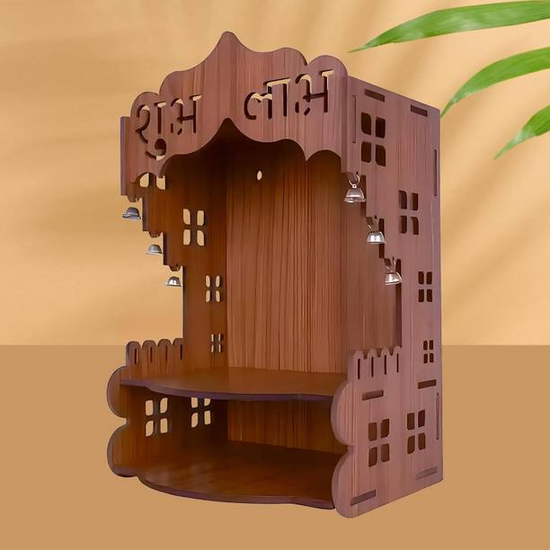 Divinity Decor Divinity decor mdf pooja mandir for home, mandir-44, Engineered Wood Home Temple