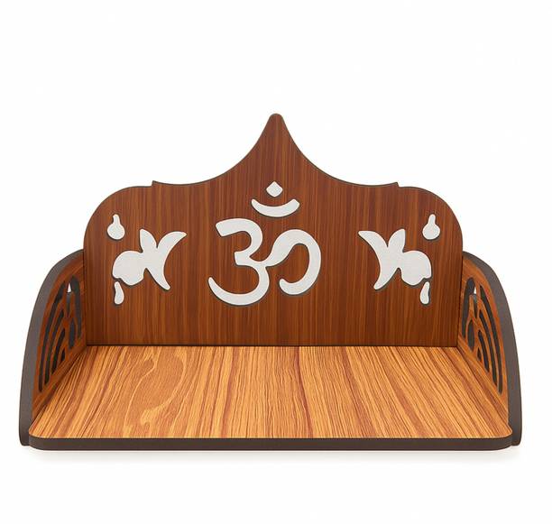 Pinkcity International Wall Mount Temple ll Pooja Ghar ll Dev Dwar For Home&Office Solid Wood Home Temple