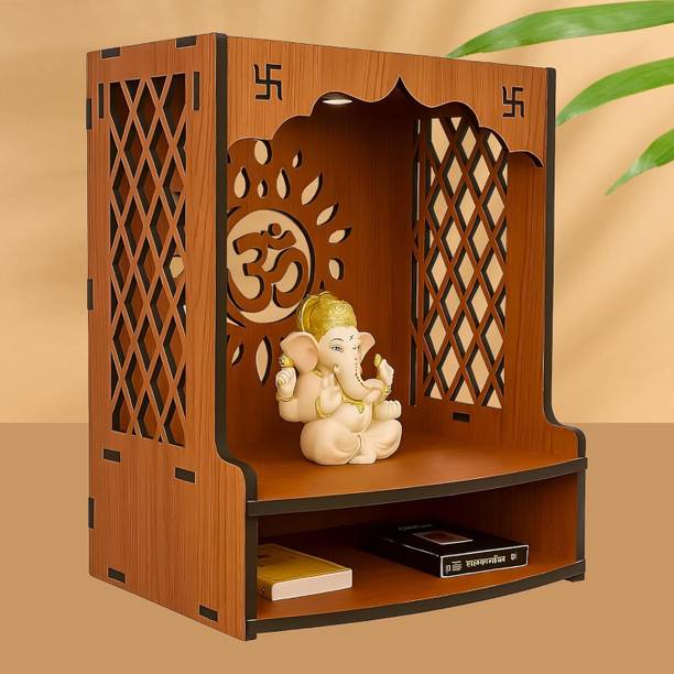 Divinity Decor Divinity decor mdf pooja mandir for home, mandir-17, Engineered Wood Home Temple