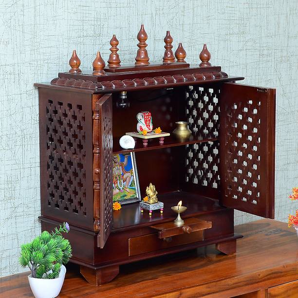 Flipkart Perfect Homes Studio Wooden Temple for home Solid Wood Home Temple
