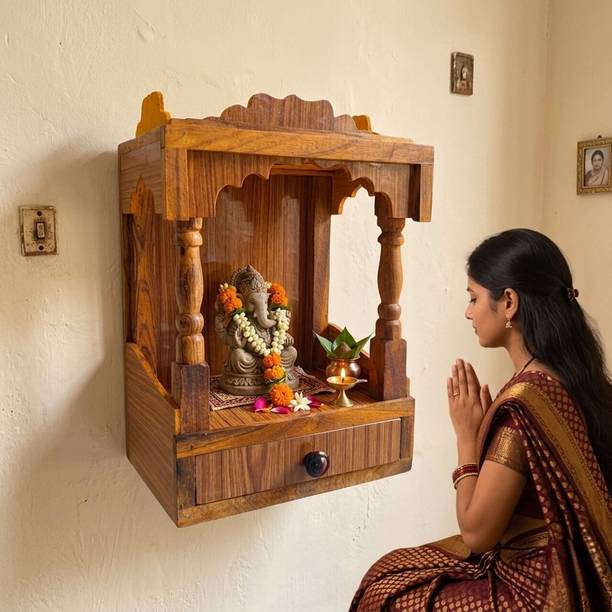Shiv Enterprises. New Design Wooden Temple Solid Wood Home Temple