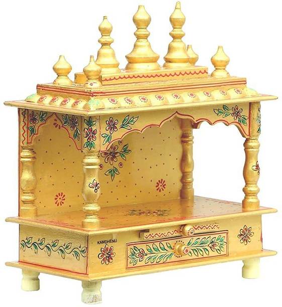 FurniGully Mandir Wooden Temple for Home Pooja, Arti Temple for Home and Office Solid Wood Home Temple