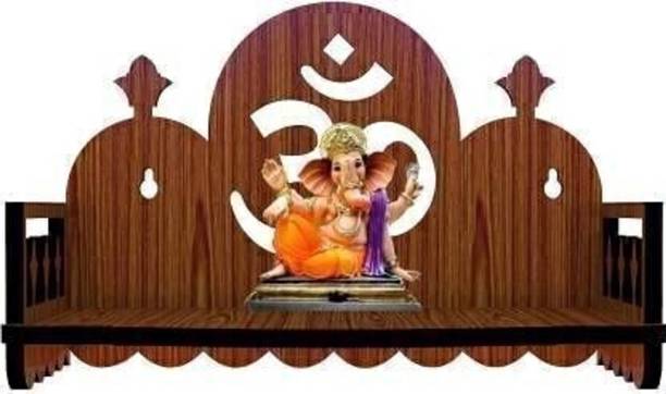 homewey decor Wall Mount Temple ll Pooja Ghar ll Dev Dwar For Home&Office Engineered Wood Home Temple