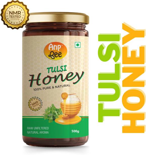 ANP BEE Raw Unpasteurized Pure Tulsi Honey with Natural Aroma 500g I NMR Tested