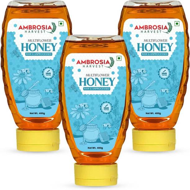 Ambrosia Harvest Pure Multiflora Honey, HRMS & NMR Tested, Raw Natural Honey with No Added Sugar