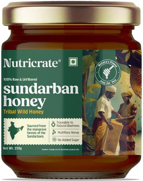 nutricrate 100% Organic Raw Honey from Sundarbans, No Sugar or Adulteration Honey