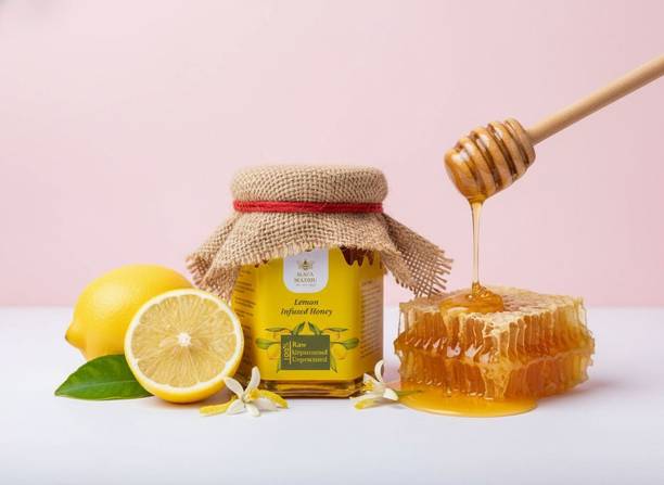 maya madhu Natural Lemon Infused Honey | Raw, Chemical-Free | Detox & Digestion- Glass Jar