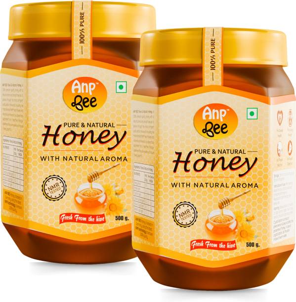 ANP BEE Raw Unpasteurized Pure Honey 500g (Pack of 2)| NMR Tested I Unfiltered Honey