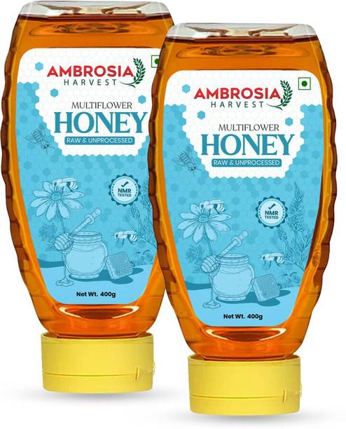 Ambrosia Harvest Pure Multiflora Honey 800gm, NMR Tested Raw Original Natural Honey, No Sugar