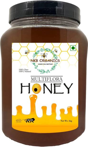 NKB ORGANICS Multiflora Raw Honey | 100% Pure & Organic| Tested Purity | Immunity Booster