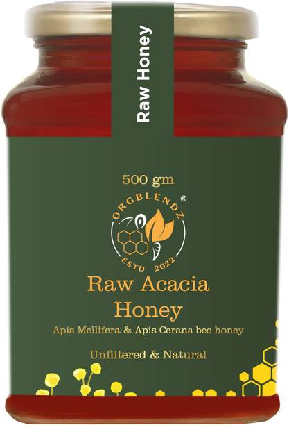 ORGBLENDZ Raw Organic Acacia Honey Honey, Unprocessed, Unheated, Non Pasteurized, Pure