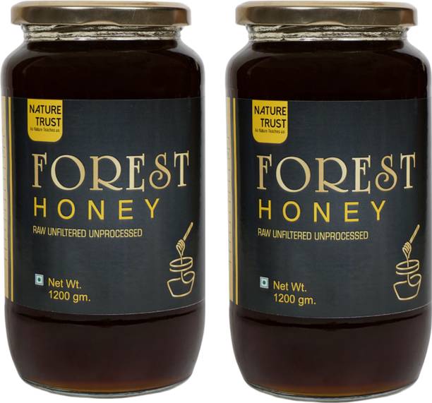 nature trust Raw Organic Forest Honey, Wild, Unprocessed, (1.2 kg (pack of 2)