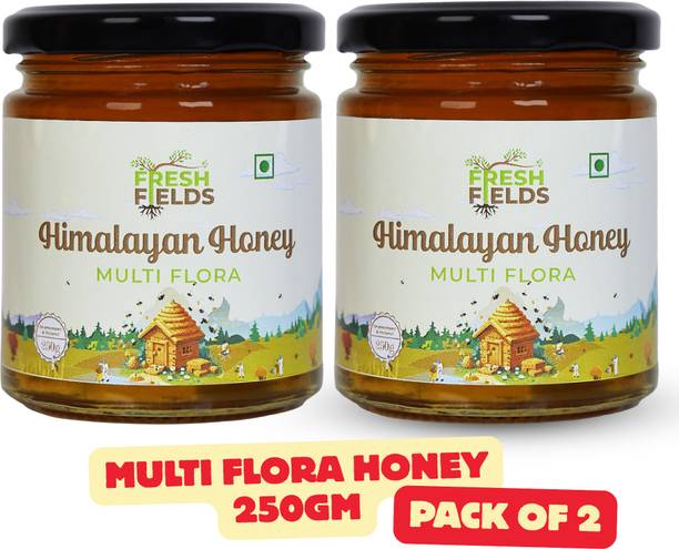 FRESH FIELDS Multi Flora Honey - Pack of 2 | Raw & Natural | 100% Pure Honey | No Added Sugar