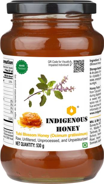 INDIGENOUS HONEY Natural Raw Tulsi Basil Honey Organic Pure Unprocessed NMR Tested