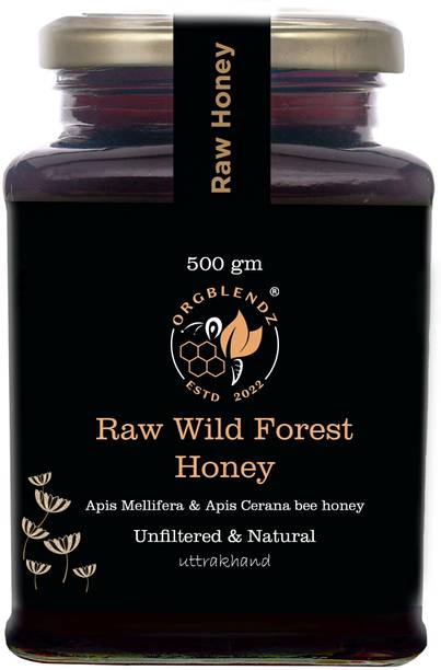 ORGBLENDZ Raw Organic Wild Forest Honey, Unprocessed, Unheated, Non Pasteurized, Pure