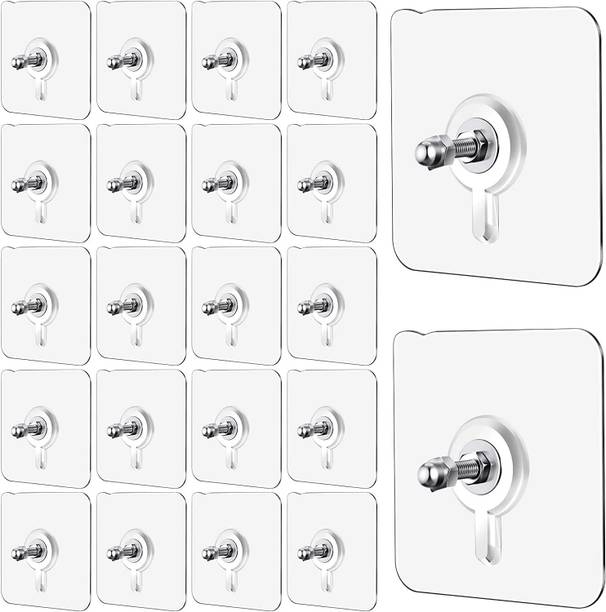 MERCEHIVE Nail Free Wall Hook Screw Adhesive Non-Trace No Drilling Bathroom Hook 20