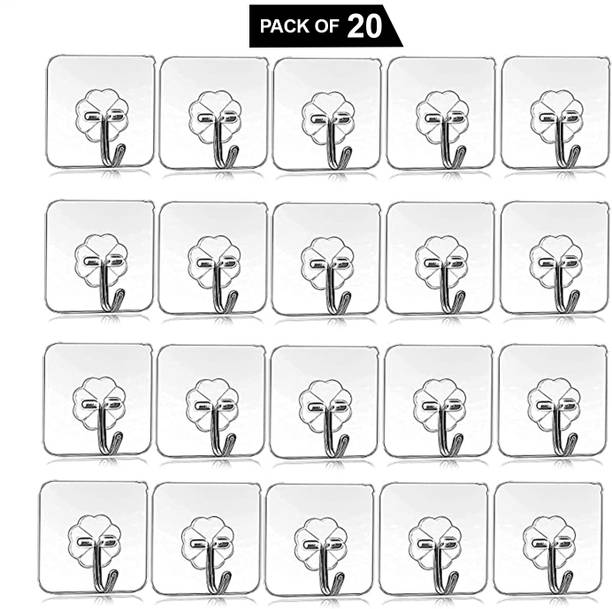 DALUCI Strong Adhesive Wall Door Sticky Hanger Holder for Kitchen And Bathroom Hook 20