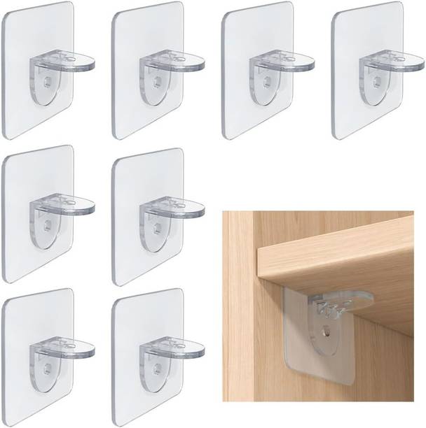 VAVSU Self Adhesive L-Shaped Shelf Support Hook | No Drilling, Strong Adhesive Shelf Hook 10