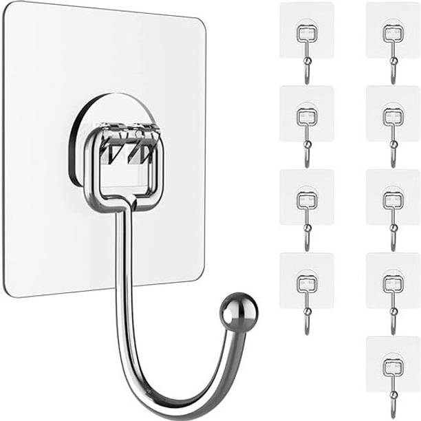 REDCARP PVC Waterproof Big Adhesive Heavy Duty Sticky Stainless Steel Hook 10