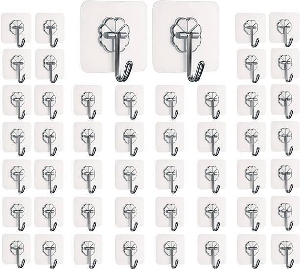 DALUCI Strong Adhesive Hook Wall Door ,Sticky Hanger Holder for Kitchen Bathroom Hook 50