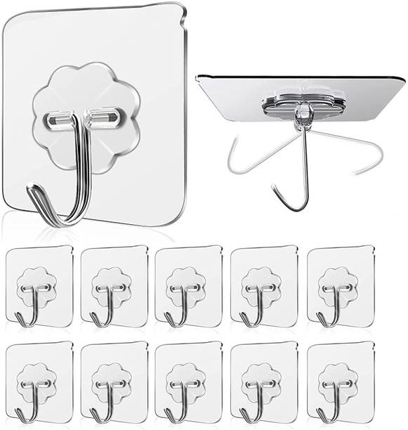 SRI Self Adhesive Wall Hooks For Kitchen, Bedroom & Bathroom Number of Prongs 10 Hook 10