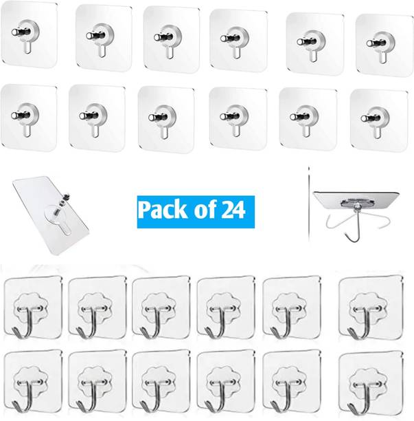 Landwood pack of 24 wall hook for kitchen bathroom adhesive hanger sticky Hook 24