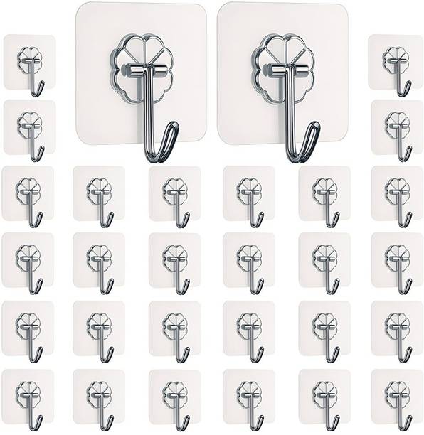 DALUCI Strong Adhesive Wall Door Sticky Hanger Holder for Kitchen And Bathroom Hook 30