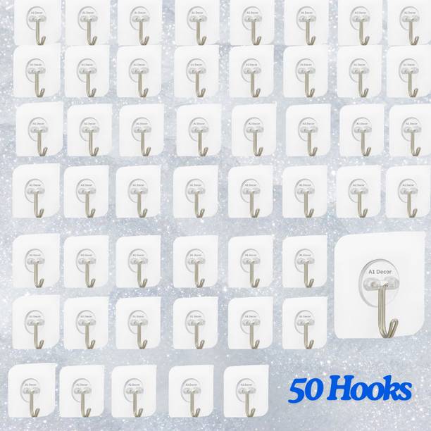 GadgetsDsk GadgetsDsk Set of 50 Wall Hooks Heavy Duty Hooks for Hanging Hook Hook 50