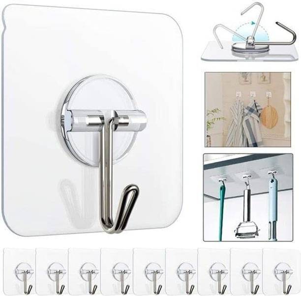REDCARP Hooks Heavy Duty WaterProof 10 Kg Capacity Strong Adhesive Wall Mounted Hook 10