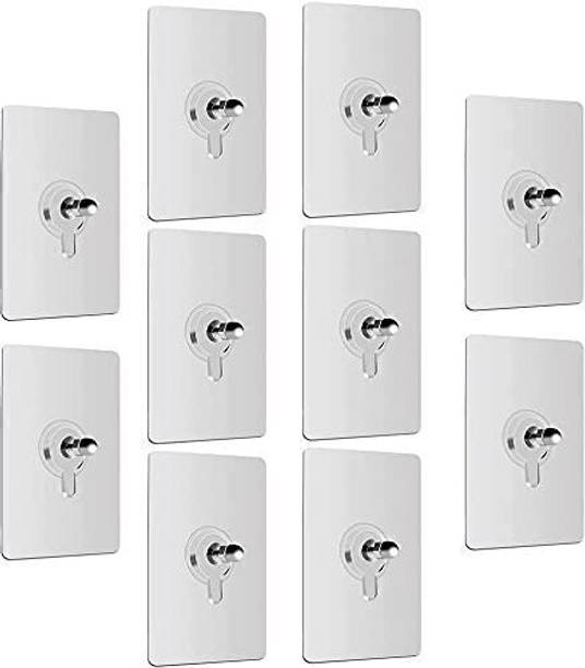 eshopy Strong Adhesive Sticky Hook For Kitchen & Bathroom(Do Not Stick On Painted wall) Hook 10