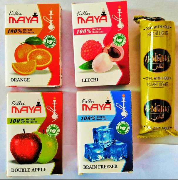 CHESS Lifestyle maya 24*7 Double apple, Brain freezer, Lichi, Orange, And charcoal Hookah Flavor